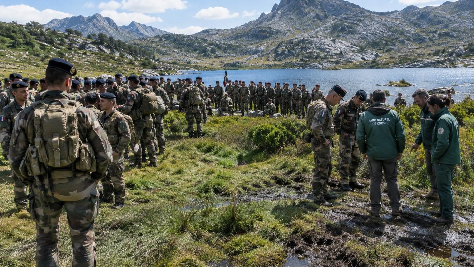 Plus de 200 légionnaires célèbrent la Saint-Michel au lac de Ninu : le Parc Naturel Régional de Corse dénonce les conséquences sur le site