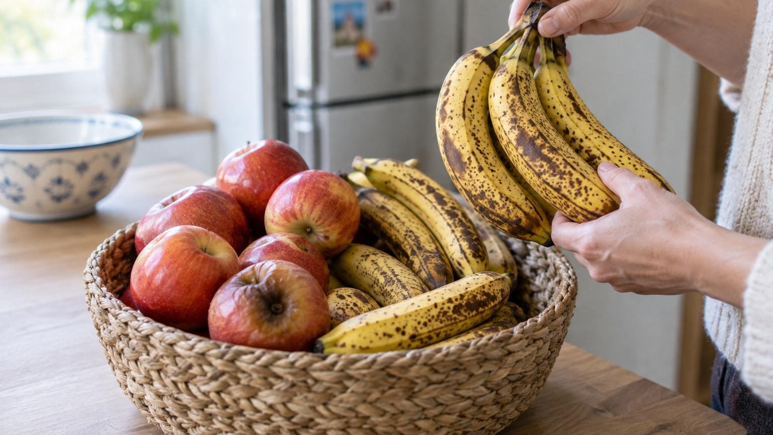 Pommes et bananes dans la même corbeille : voici pourquoi il ne faut jamais les ranger ensemble