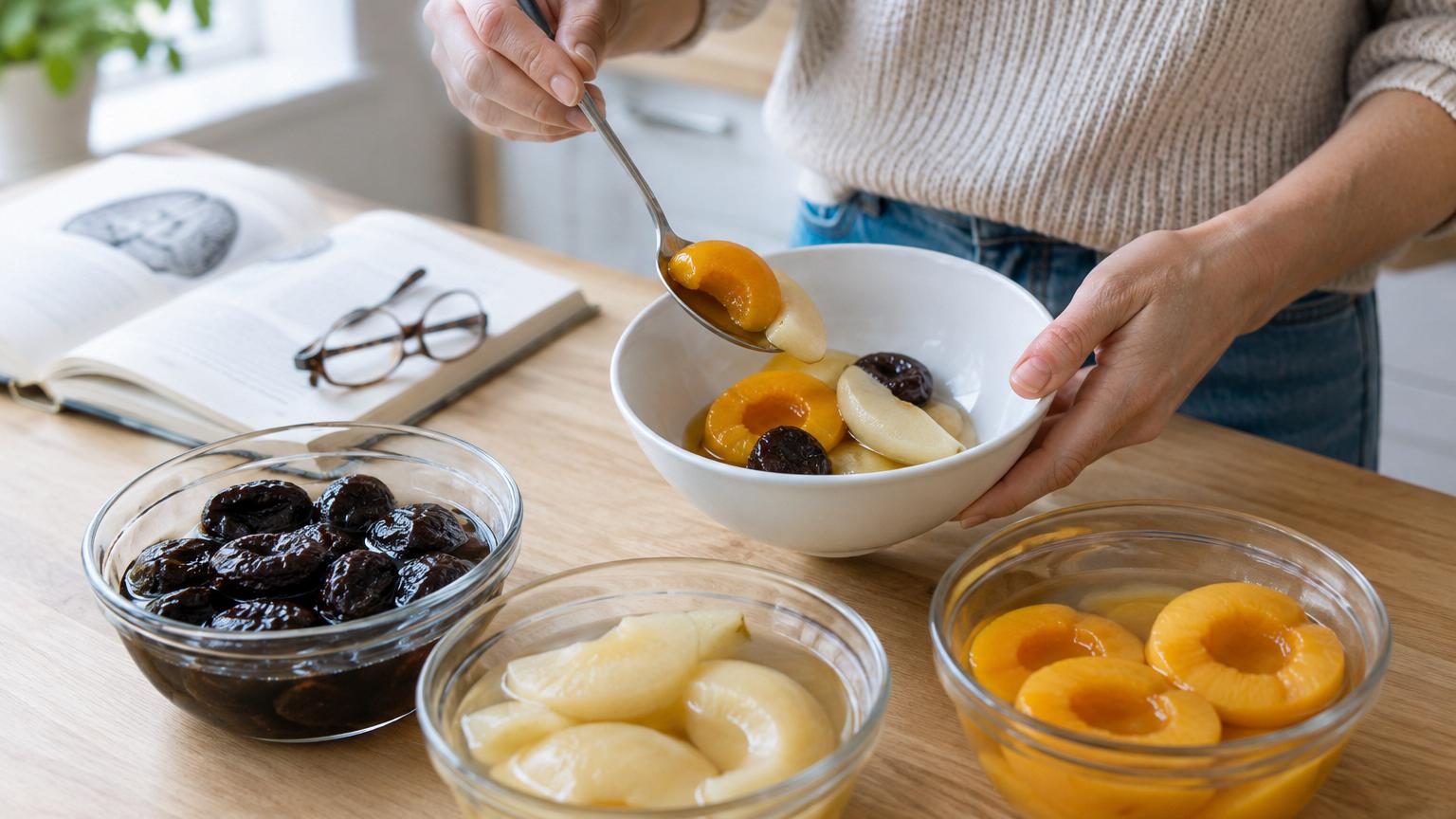 Pruneaux, poires ou pêches : voici les fruits en conserve qui aident vraiment votre transit et votre cerveau