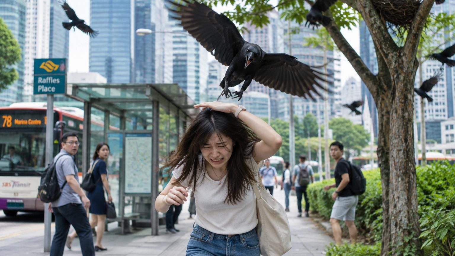 Scène digne du film « Les Oiseaux » à Singapour : au moins six personnes attaquées par des corbeaux en une semaine