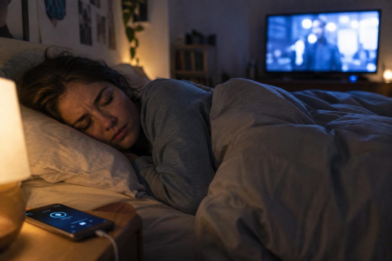 Selon la psychologie, s'endormir avec la télé ou un podcast allumé n'est pas qu'une habitude : voici ce que cherchent vraiment ces millions de personnes