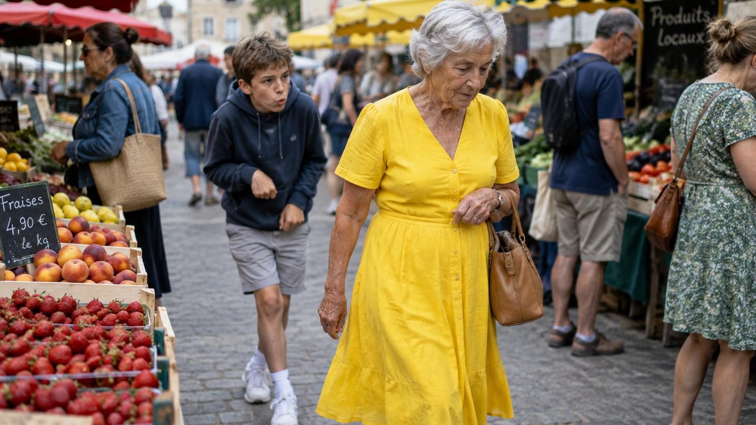 Seules quelques personnes repèrent le détail caché sur la mamie en robe jaune