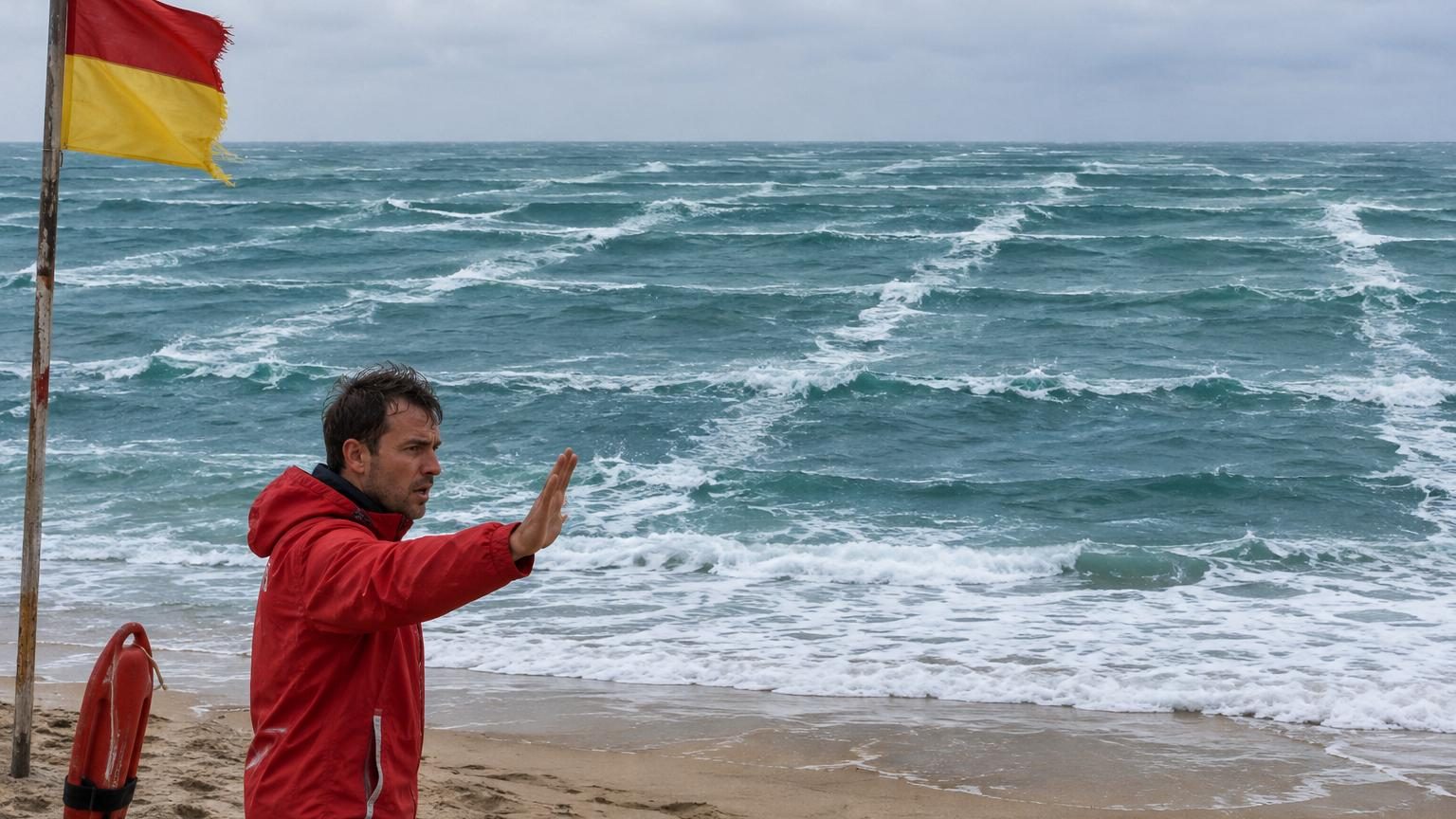 Surface de mer formant un motif de damier géométrique régulier avec des vagues se croisant à angle droit, vue d'en haut ou d'une hauteur.