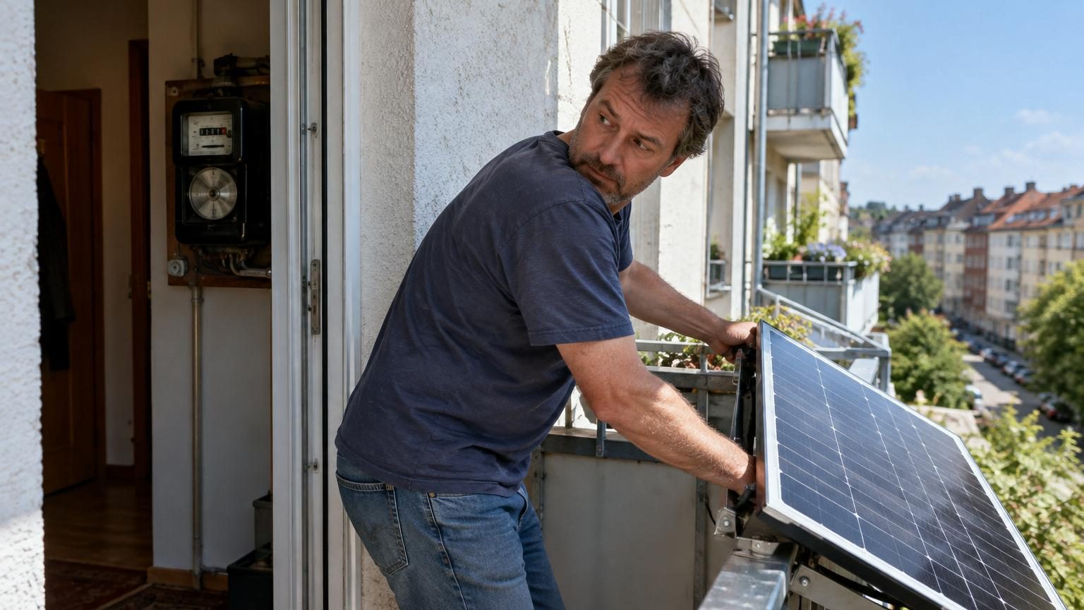 Son panneau solaire de balcon fait tourner le compteur à l'envers : ce que dit vraiment la loi