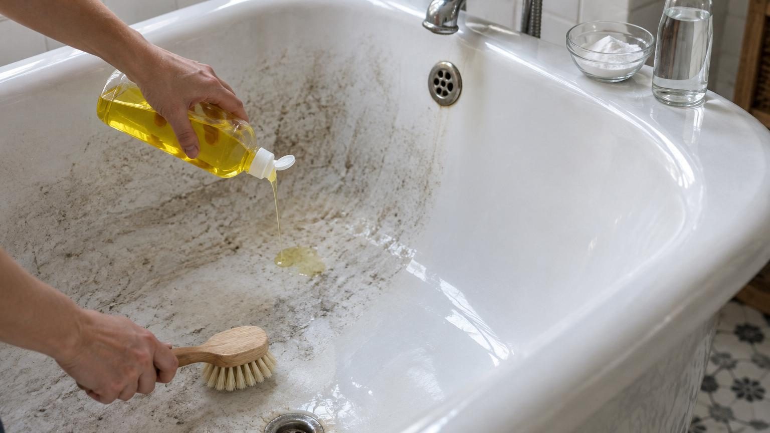 Taches tenaces dans la baignoire : ce n'est pas le vinaigre, mais ces deux produits déjà dans votre cuisine