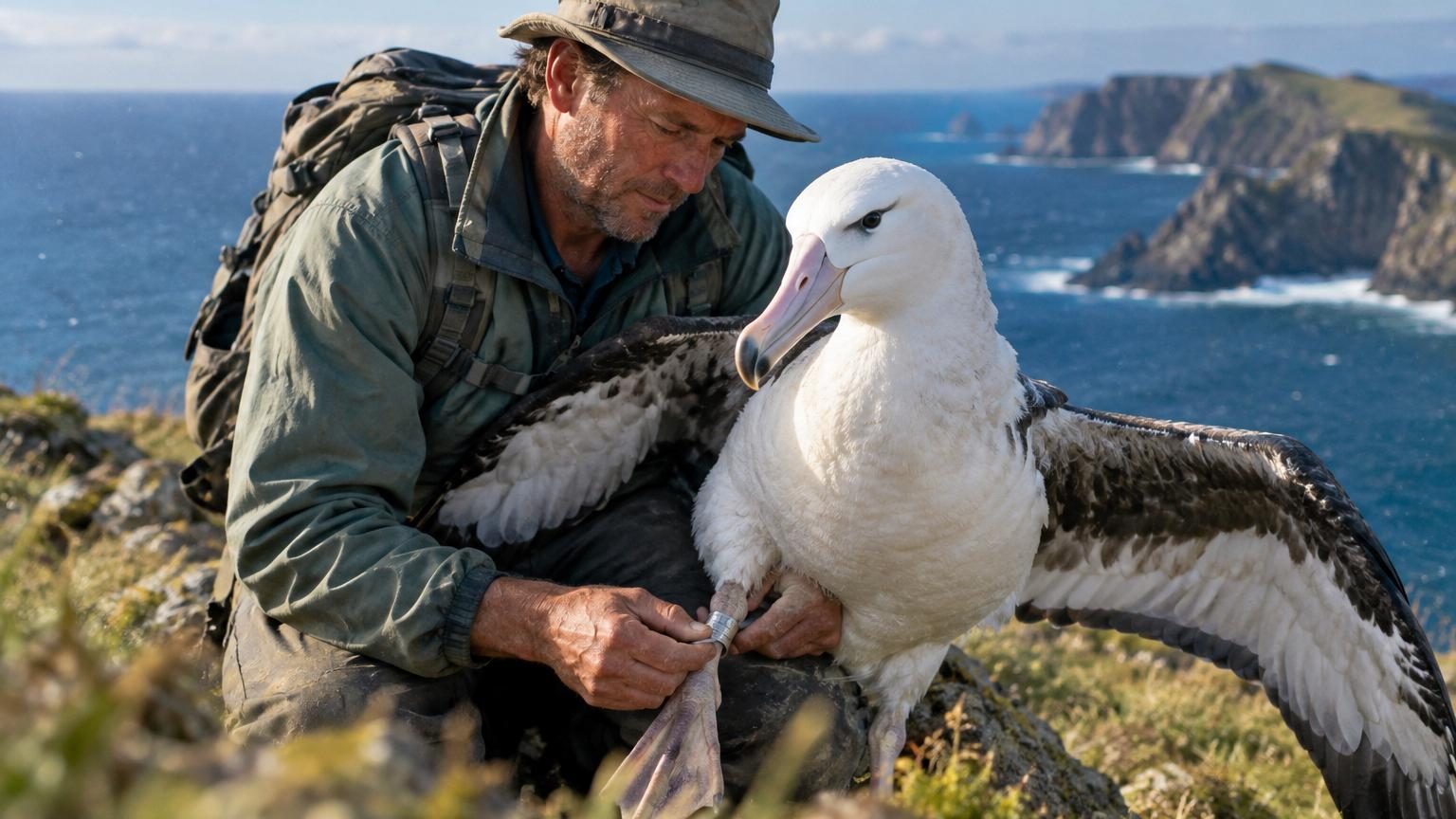 Un biologiste bague un albatros sur une île du Pacifique : des décennies plus tard, l’oiseau est toujours vivant et bat tous les records