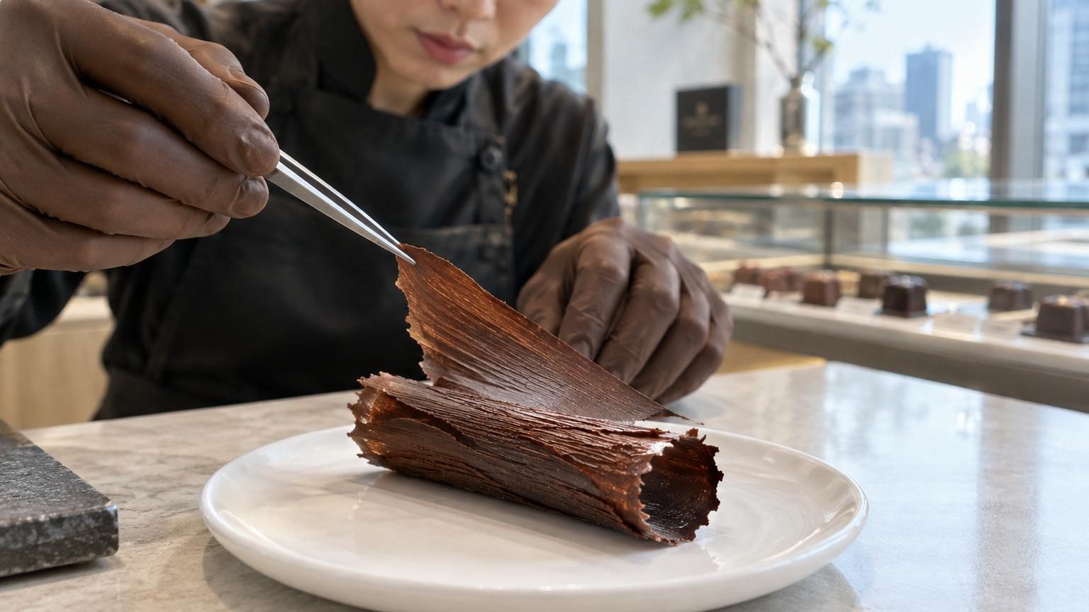 Un chocolatier japonais crée une feuille de chocolat de 0,03 millimètre d'épaisseur : voici à quoi ressemble ce dessert