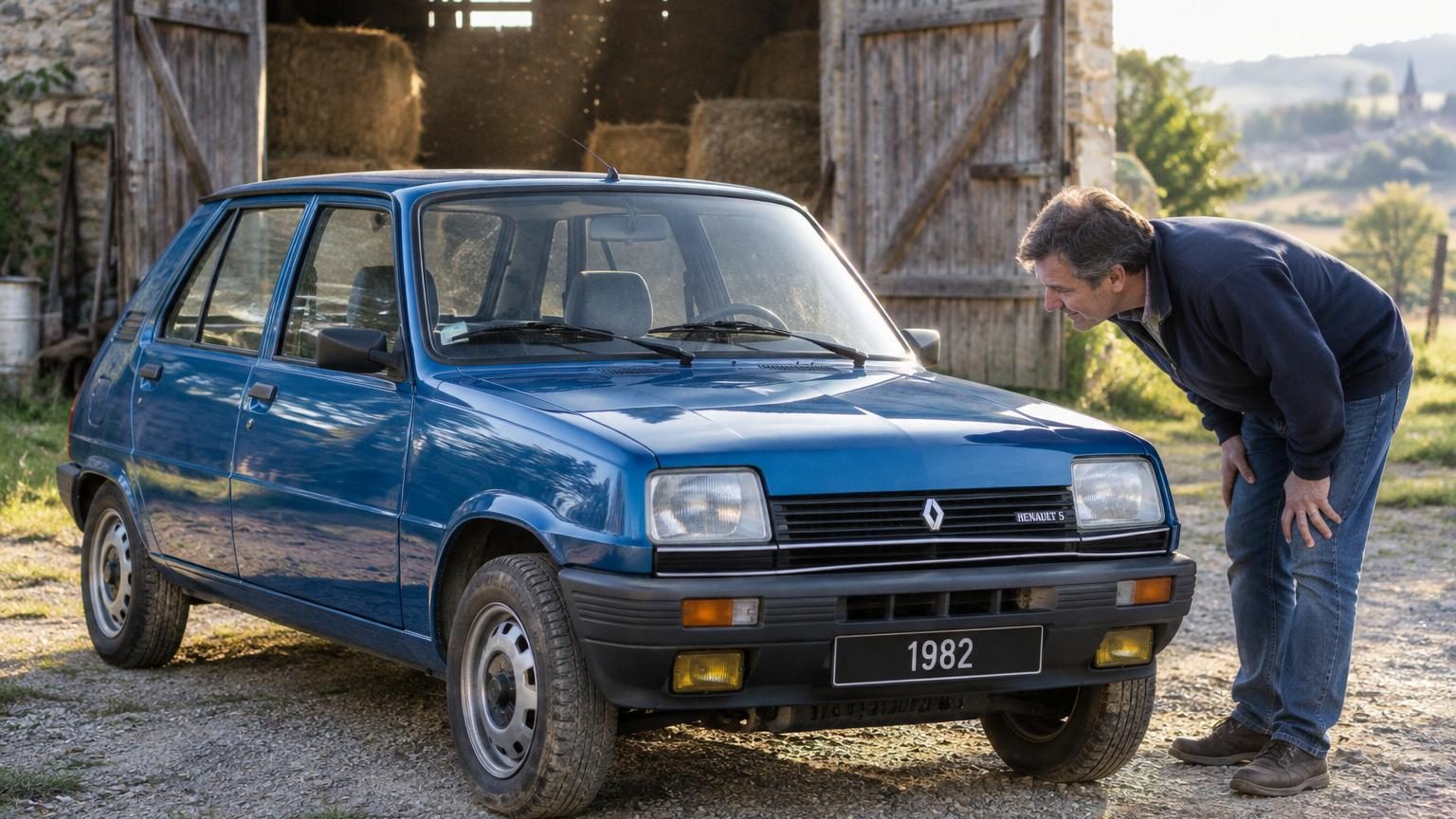 Un collectionneur suisse s'offre pour 47 000 euros aux enchères, une Renault 5 de 1982, retrouvée après 43 ans dans une grange – franceinfo
