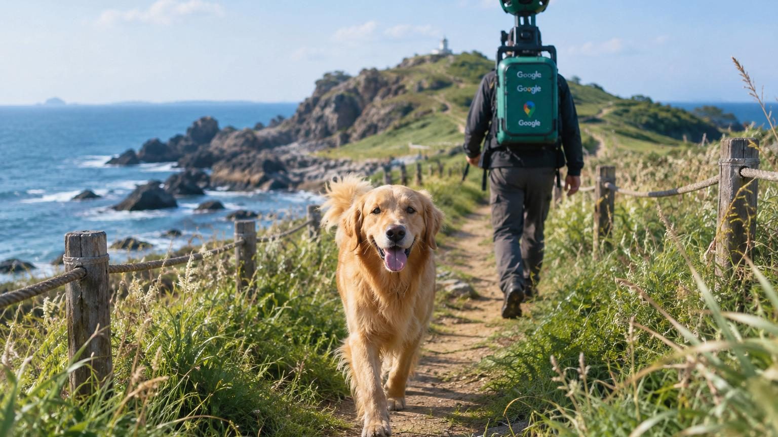 Un golden retriever suit un photographe de Google Street View : il apparaît sur plus de 1 000 photos de la carte