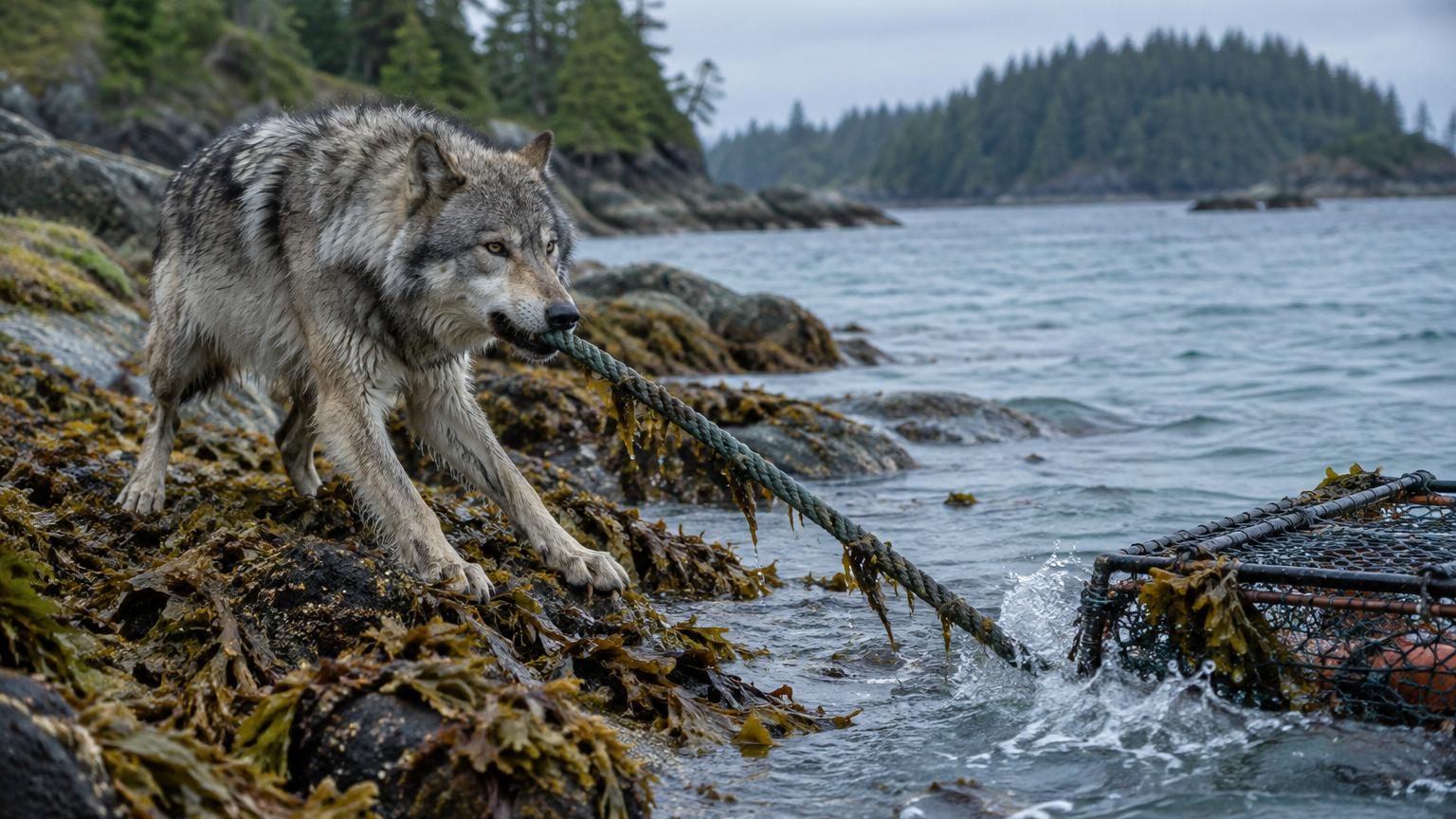 Un loup sauvage tire sur une corde pour sortir un casier de l'eau : ce que les chercheurs ont filmé bouleverse ce qu'on croyait savoir