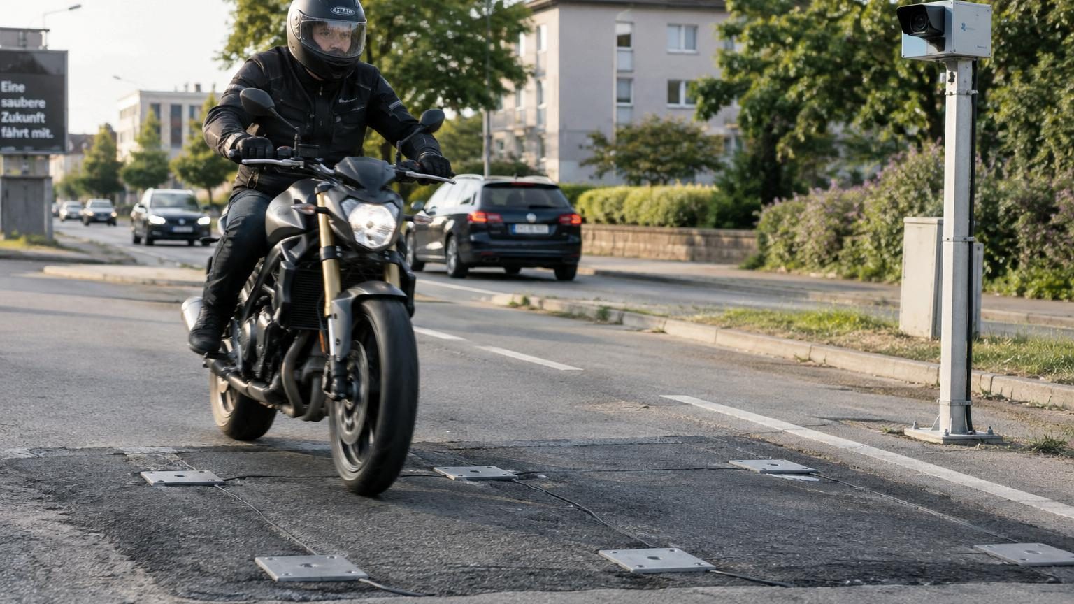 Un nouveau radar avec capteurs dans l'asphalte débarque en Europe : il ne mesure pas la vitesse et vise principalement les motards