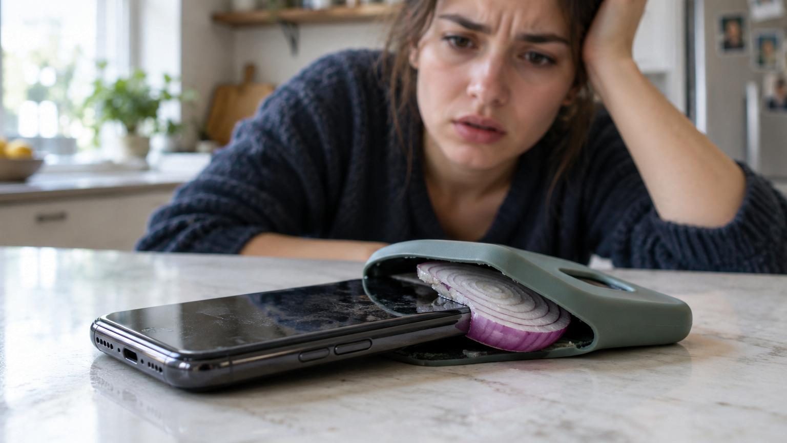 Un oignon glissé dans la coque du téléphone pour le refroidir : pourquoi cette astuce virale ne fonctionne pas et ce qu'elle risque d'abîmer