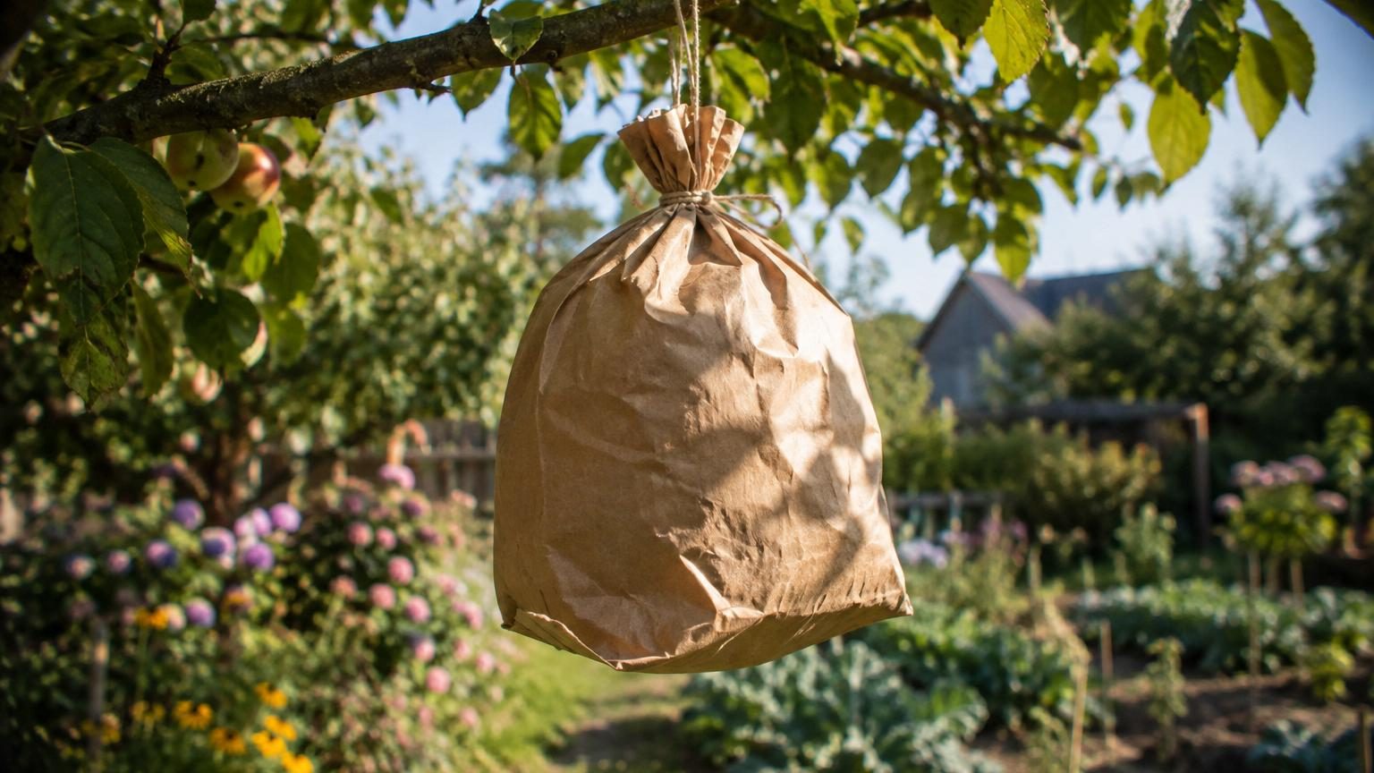 Un simple sac en papier kraft gonflé et suspendu à une branche : voici pourquoi les frelons asiatiques fuient votre jardin tout l&rsquo;été