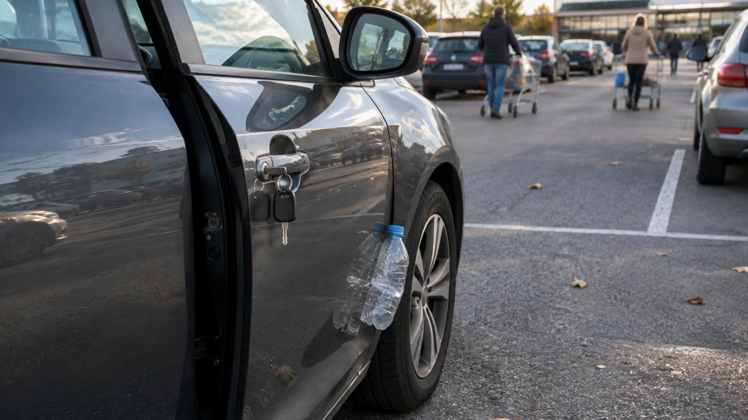 Une bouteille posée près de votre portière sur un parking : la gendarmerie explique pourquoi il ne faut surtout pas la toucher