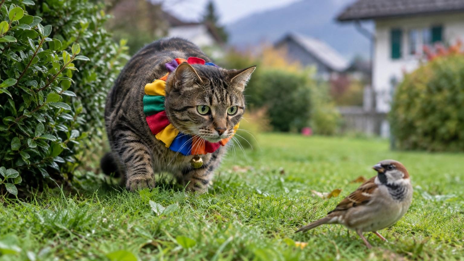 Une collerette colorée autour du cou du chat : selon une nouvelle étude, il tue 37 % d'oiseaux en moins
