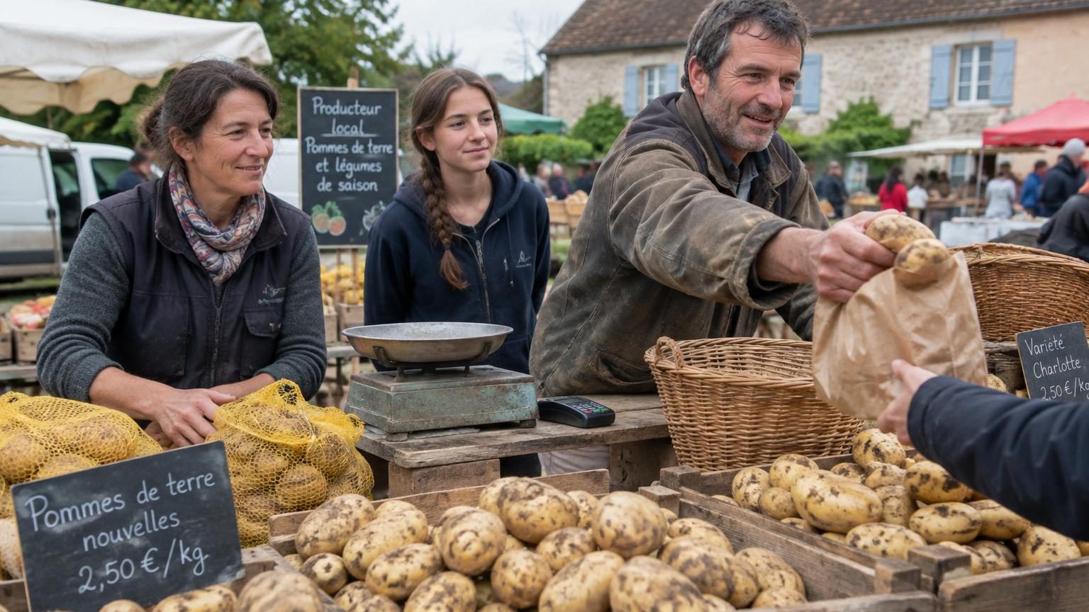 Une famille d'agriculteurs vend des tonnes de pommes de terre chaque week-end à 53 centimes le kilo : « Elles sont parfaites pour frire »