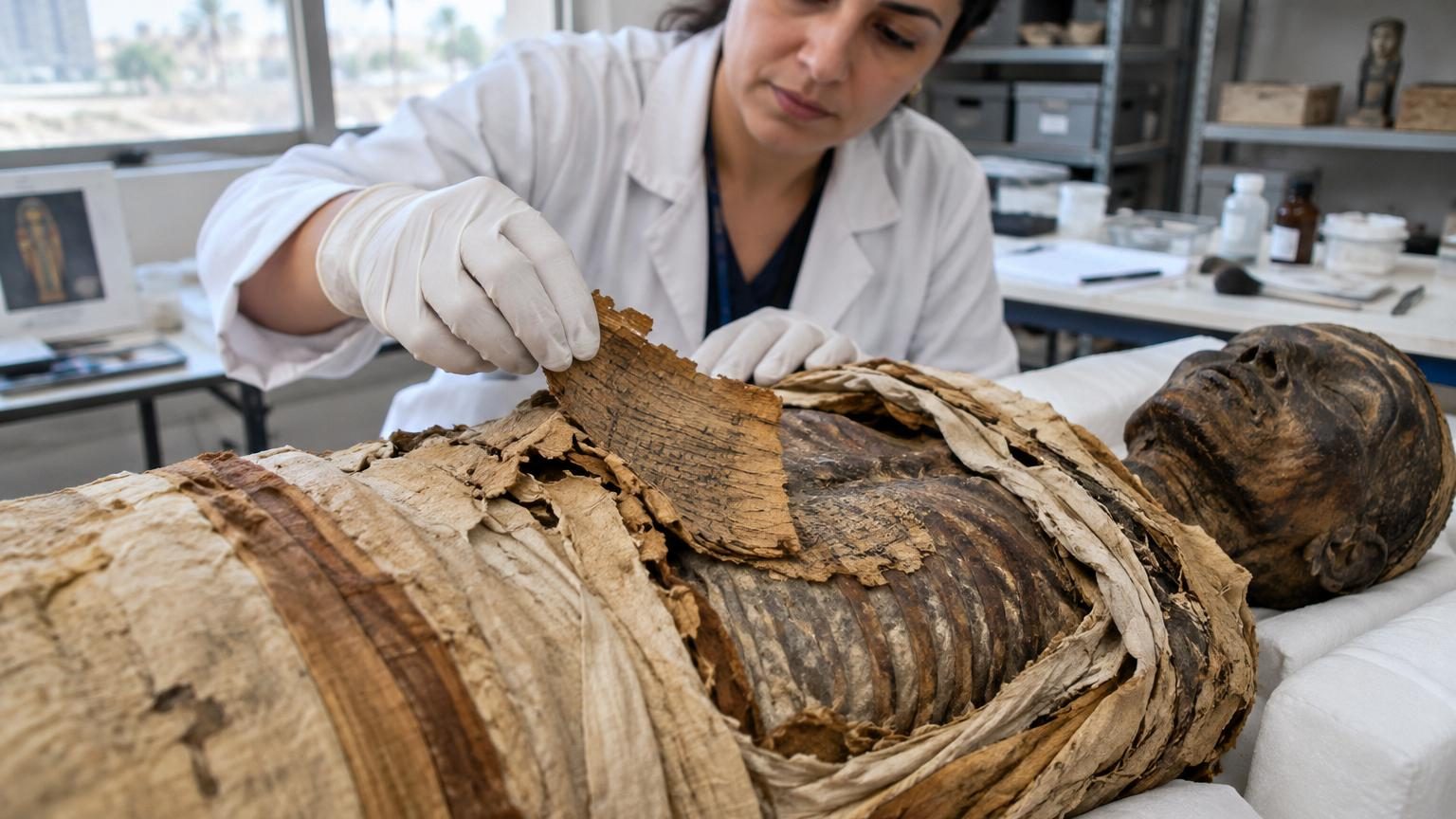 Une momie égyptienne de 1 600 ans livre son secret : à l'intérieur, un fragment de l'Iliade d'Homère utilisé pour l'embaumement