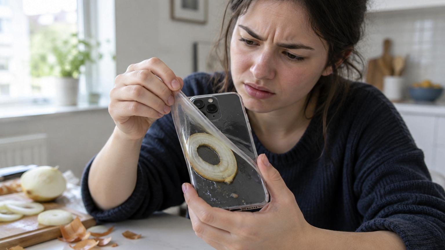 Une rondelle d'oignon dans la coque du téléphone : ce que ce trend viral fait vraiment à votre smartphone