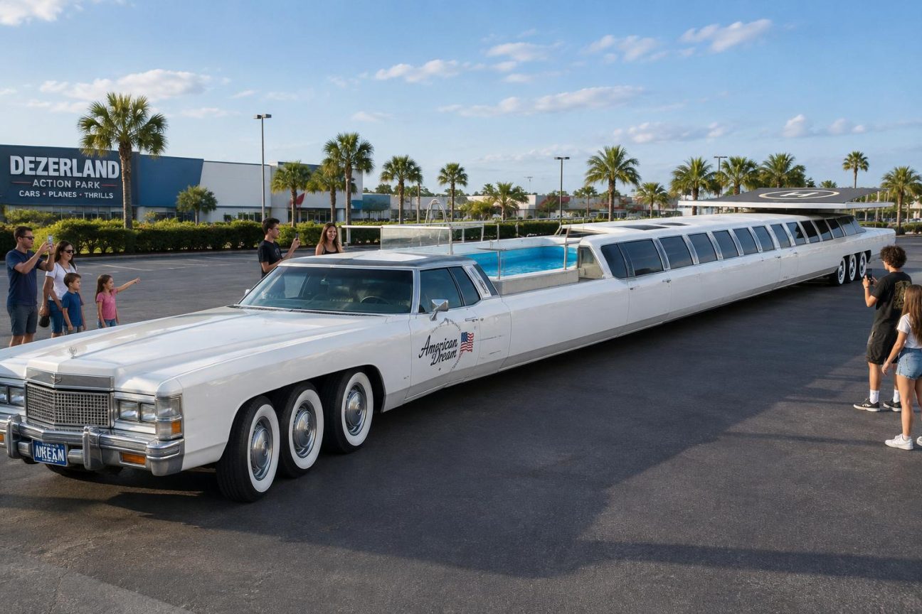 Une voiture de 30,5 mètres avec piscine et héliport : l'« American Dream » ressort du garage après des années d'abandon