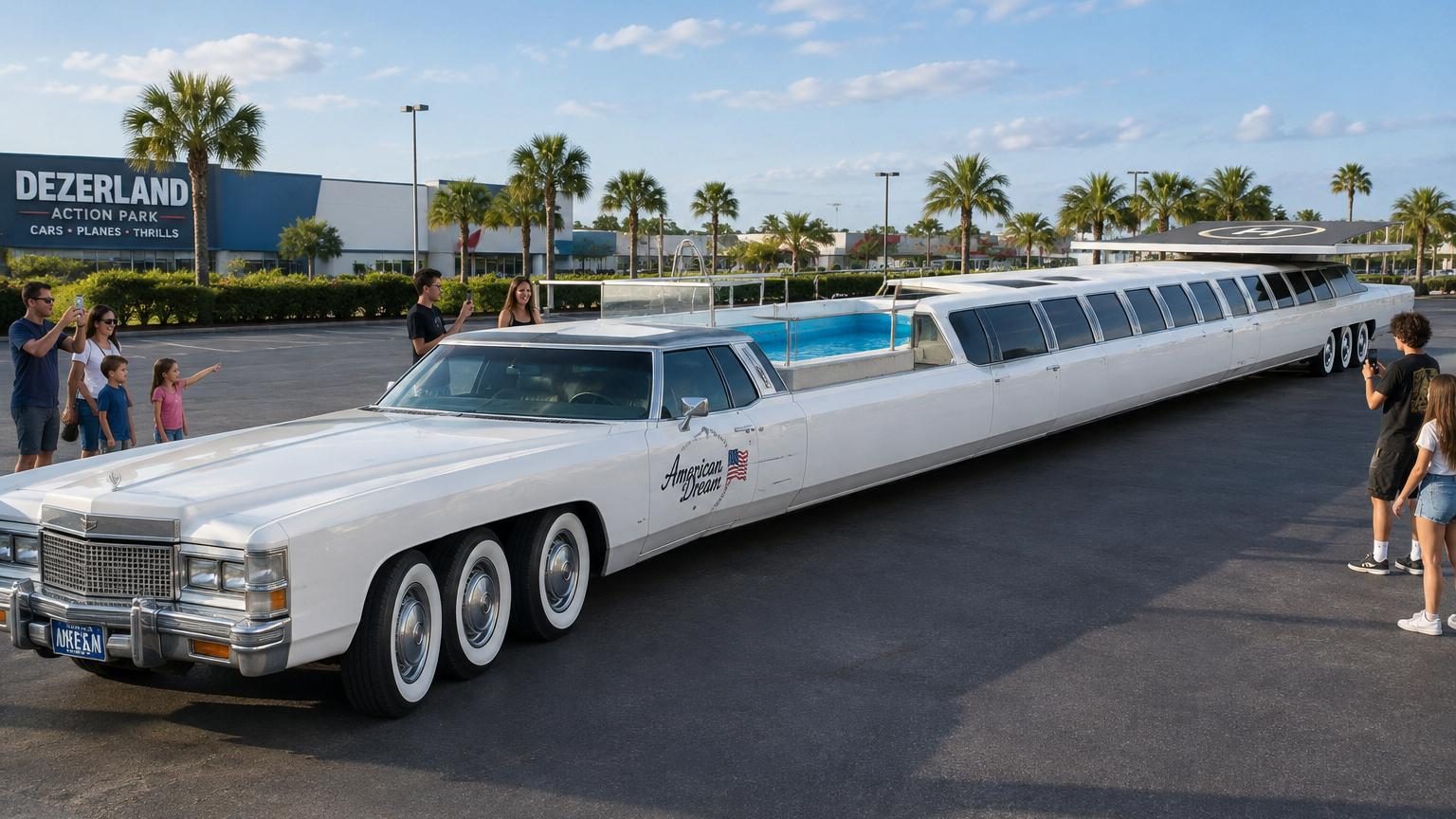 Une voiture de 30,5 mètres avec piscine et héliport : l'« American Dream » ressort du garage après des années d'abandon