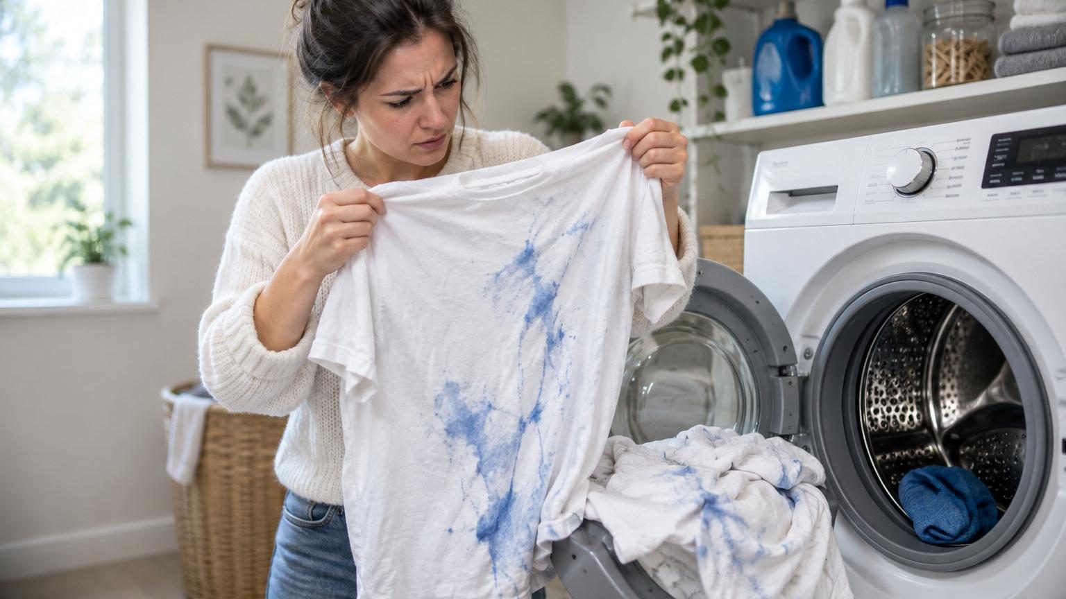 Vos vêtements blancs ressortent tachés de bleu après la machine : voici ce qui provoque vraiment ces marques