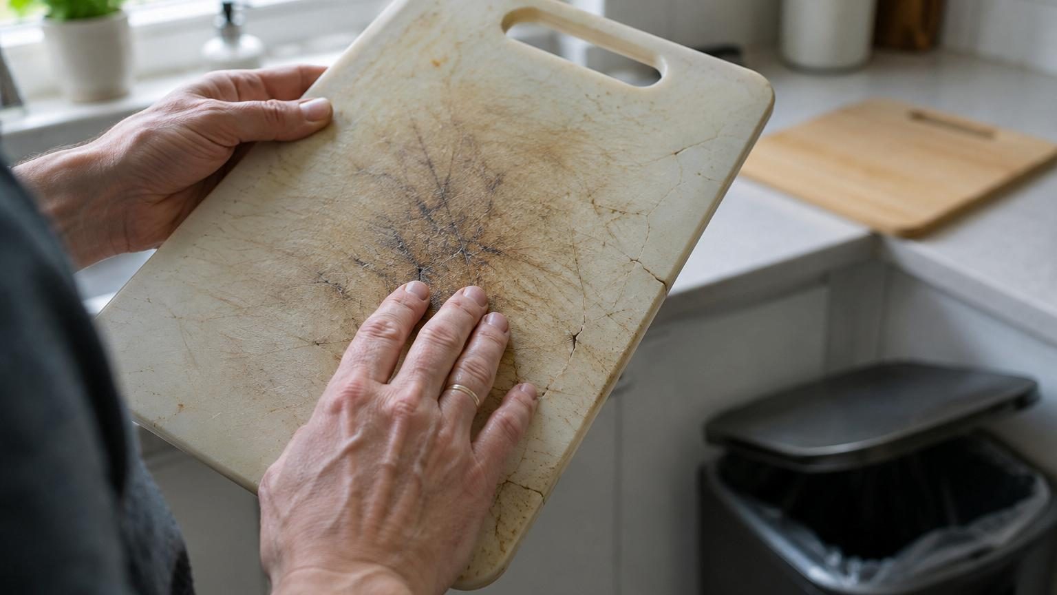 Votre planche à découper semble propre mais doit partir à la poubelle : le signe qui ne trompe absolument pas