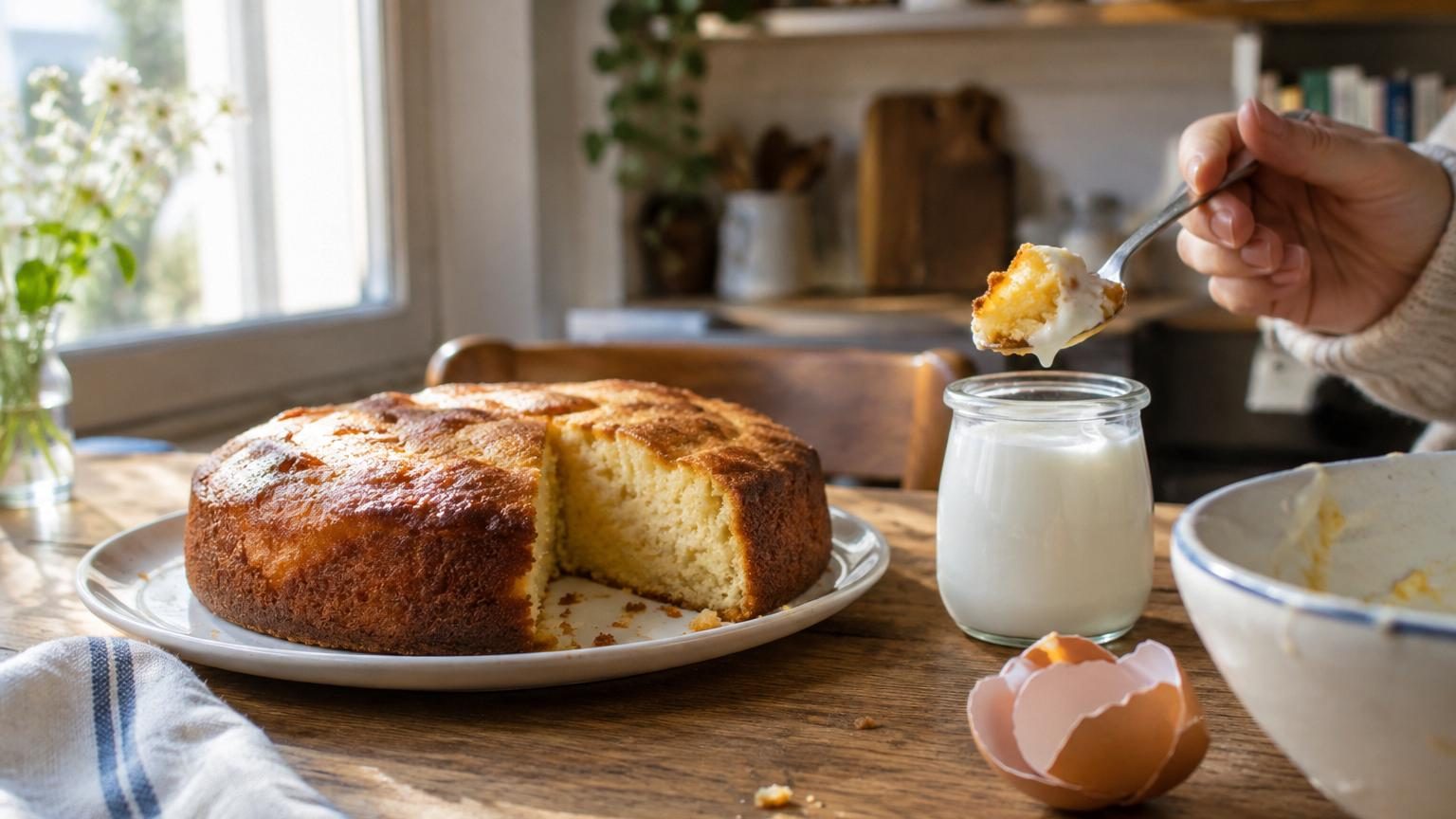 Vous avez 1 œuf et du yaourt ? Faites ce dessert moelleux et facile !