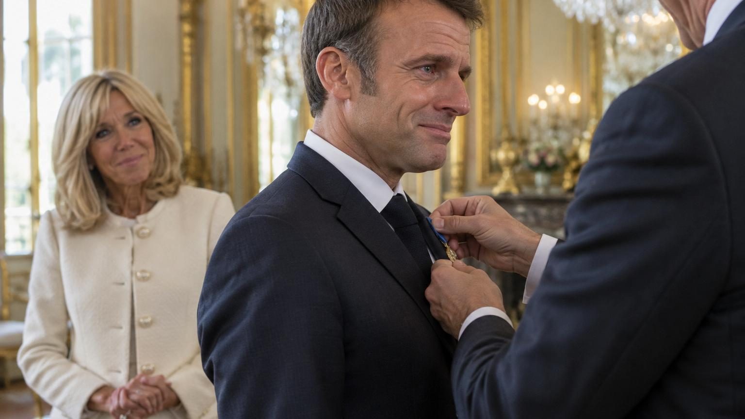 « Vous êtes le deuxième homme de sa vie » : à l'Élysée, Emmanuel Macron décore un très grand ami de Brigitte